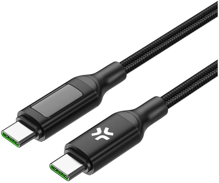 Celly USB-C í USB-C snúra með LED - 2 metrar
