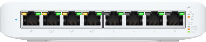 Ubiquiti UniFi Switch Lite 8 tengja netskiptir - Hvítur