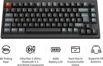 Keychron V1 Ultra þráðlaust lyklaborð - Rauðir rofar