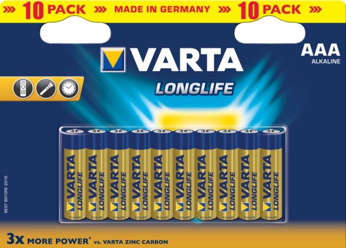Varta AAA Alkaline rafhlöður - 10 stk