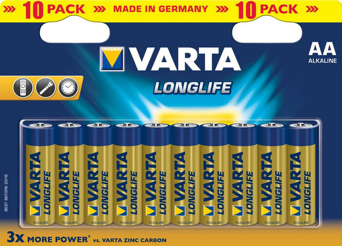 Varta AA Alkaline rafhlöður - 10 stk