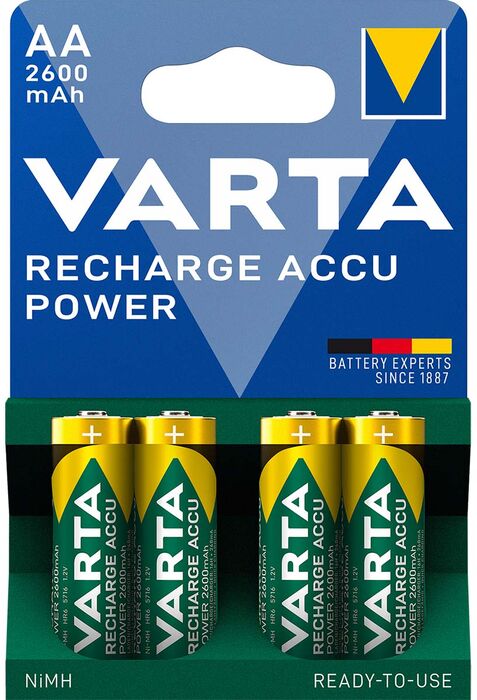 Varta AA hleðslurafhlöður (2600mAh) - 4 stk