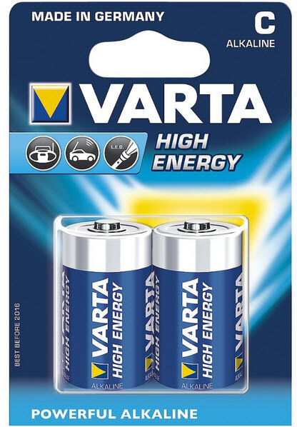 Varta C rafhlöður (High Energy) - 2 stk