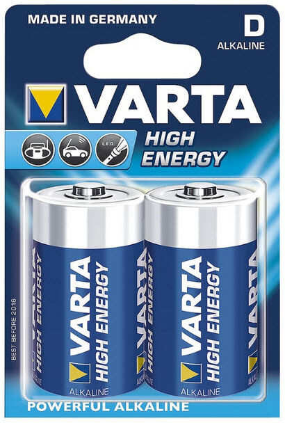 Varta D rafhlöður (High Energy) - 2 stk