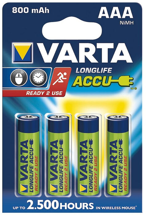 Varta AAA hleðslurafhlöður (800mAh) - 4stk