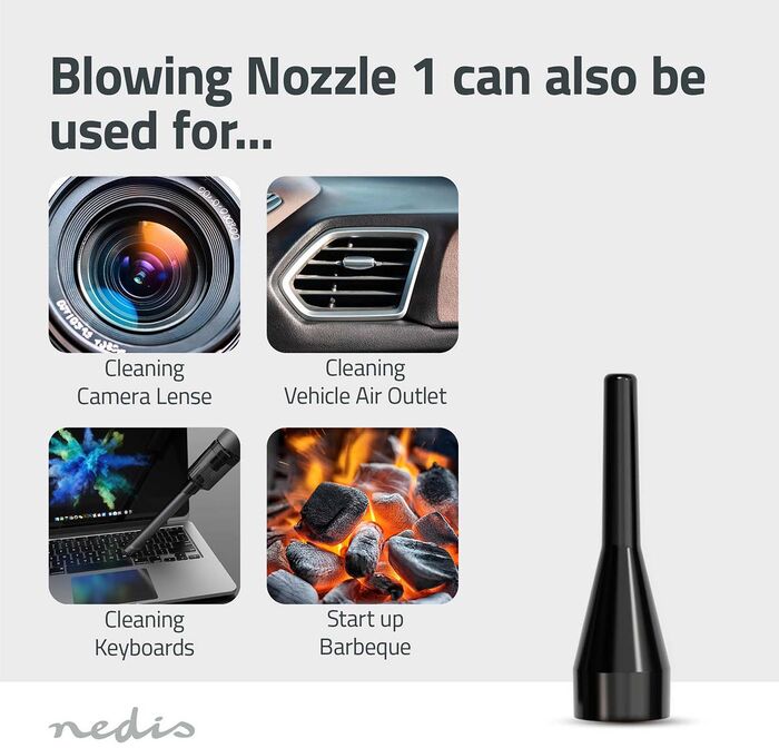 Nedis handryksuga og blásari - Svartur