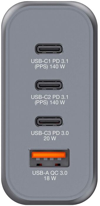 Verbatim 140W GaN 4xUSB PD hleðslutæki