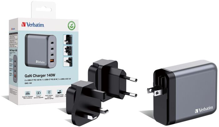 Verbatim 140W GaN 4xUSB PD hleðslutæki