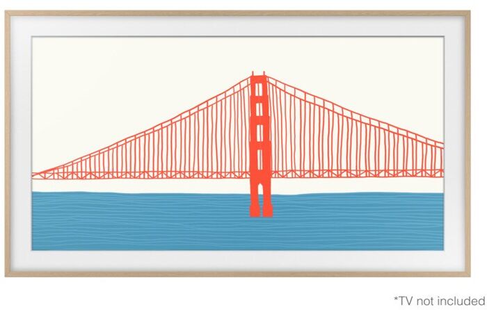 Samsung 55" The Frame rammi - Ljós viður