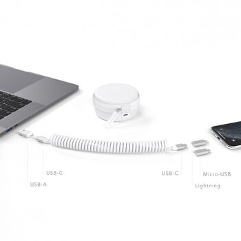 Vonmählen Allroundo Power AIO USB snúra og hleðslubanki - Hvítur