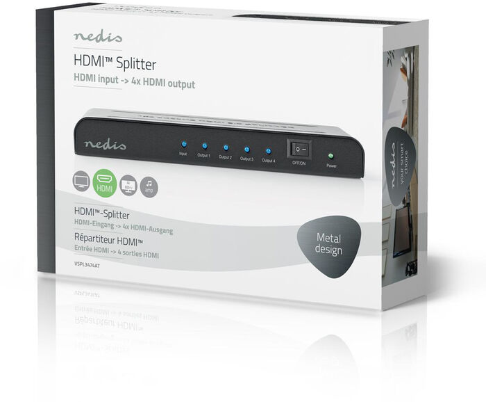 Nedis 4 tengja HDMI skiptibox 