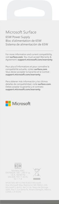 Microsoft Surface hleðslutæki 65W - Svart