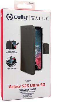 Celly Wally Samsung Galaxy S23 Ultra símaveski - Svart 
