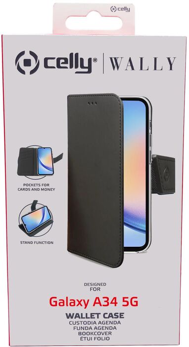 Celly Wally Samsung Galaxy A34 5G símaveski - Svart 