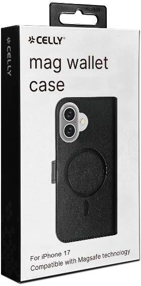 Celly Wally iPhone 17 Magsafe símaveski - Svart