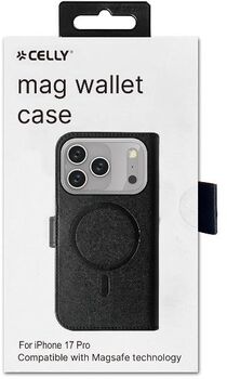Celly Wally iPhone 17 Pro Magsafe símaveski - Svart