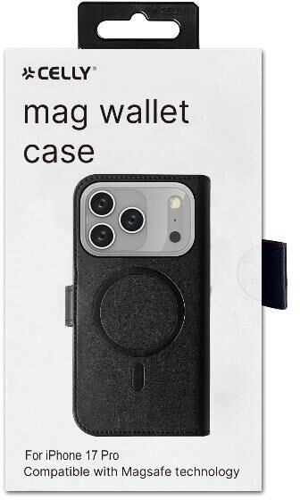 Celly Wally iPhone 17 Pro Max Magsafe símaveski - Svart