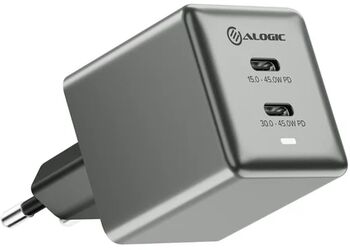 Alogic 45 W 2x USB-C hleðslukló - Grá