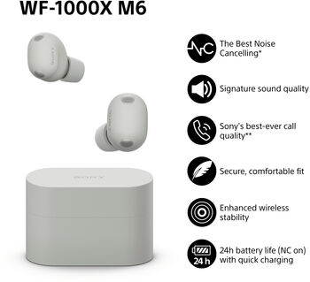 Sony WF-1000XM6 heyrnartól - Silfur