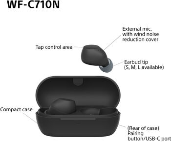 Sony WF-C710N þráðlaus heyrnartól - Svört