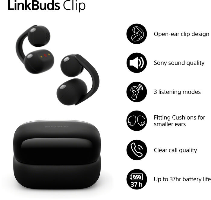 Sony LinkBuds Clip heyrnartól - Svört