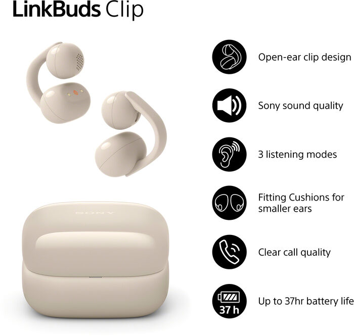 Sony LinkBuds Clip heyrnartól - Grá