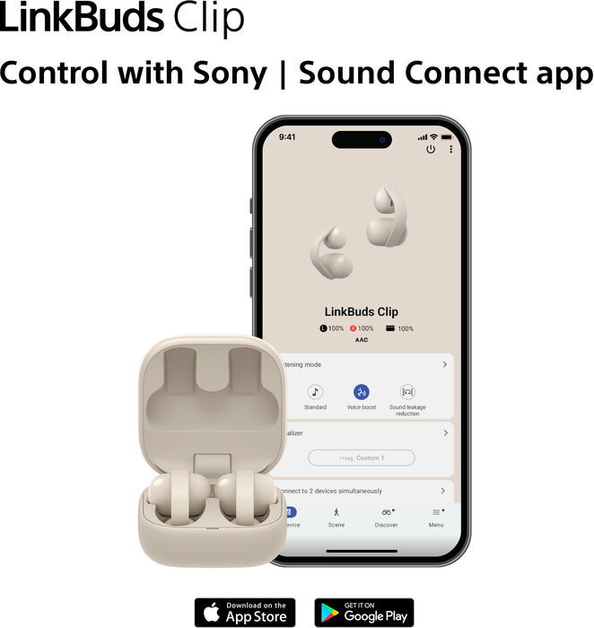 Sony LinkBuds Clip heyrnartól - Grá