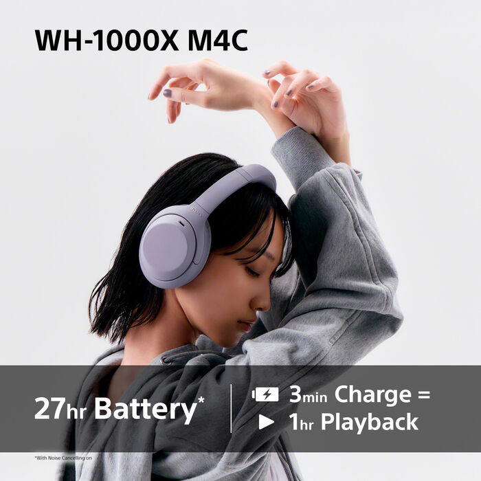 Sony WH-1000XM4C þráðlaus heyrnartól - Silfruð