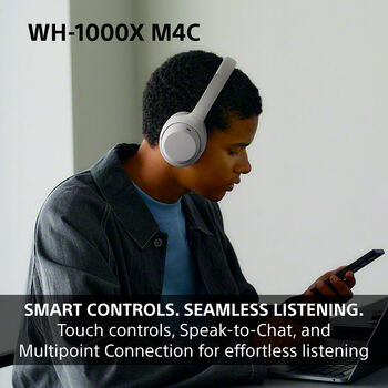 Sony WH-1000XM4C þráðlaus heyrnartól - Silfruð