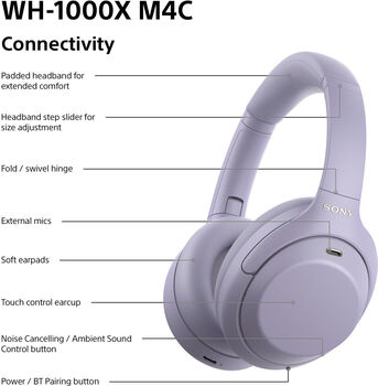 Sony WH-1000XM4C þráðlaus heyrnartól - Fjólublá