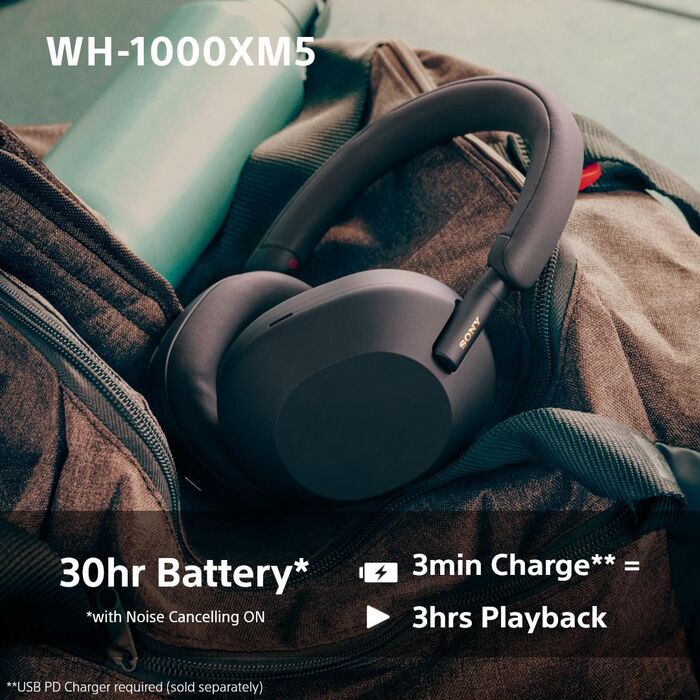 Sony WH-1000XM5 þráðlaus heyrnartól - Blá