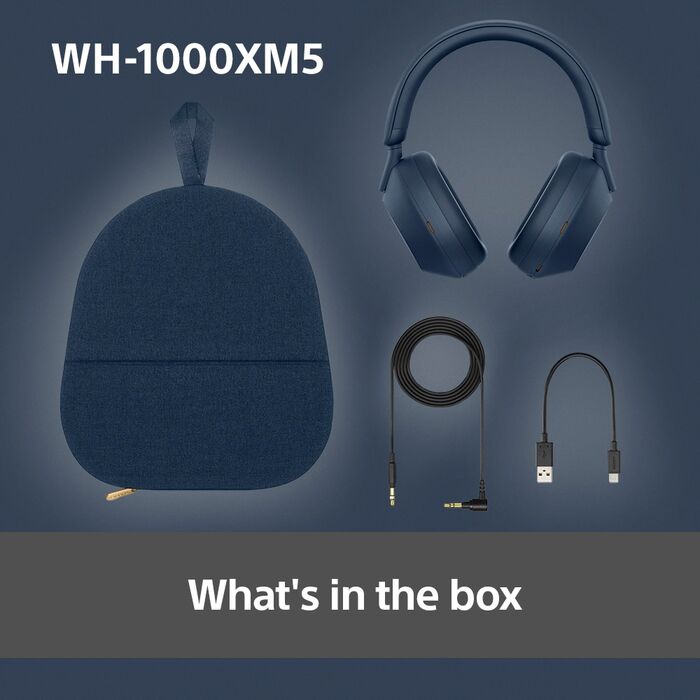 Sony WH-1000XM5 þráðlaus heyrnartól - Blá