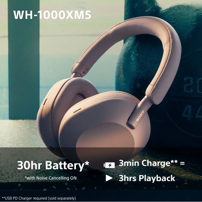 Sony WH-1000XM5 þráðlaus heyrnartól - Bleik