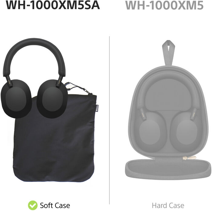 Sony WH-1000XM5 heyrnartól Soft Case Edition - Svört