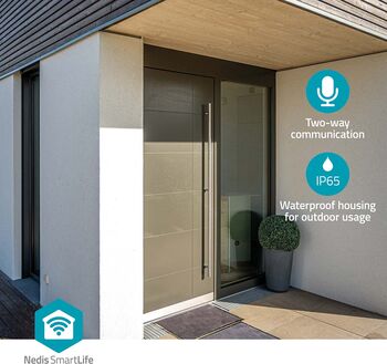 Nedis útiöryggismyndavél m. ljósi Full HD - Hvít