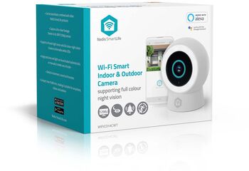 Nedis útiöryggismyndavél m. ljósi Full HD - Hvít