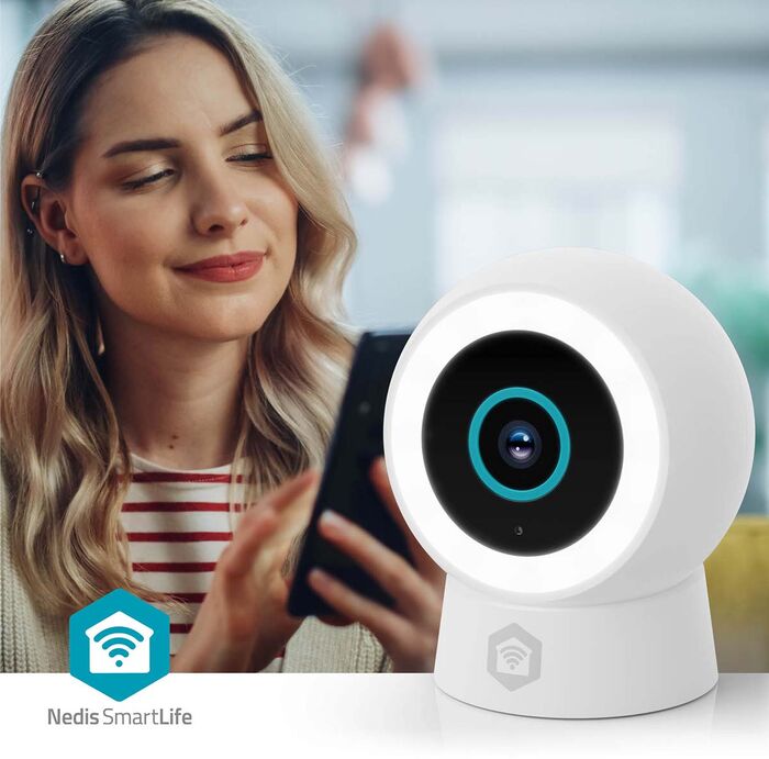 Nedis útiöryggismyndavél m. ljósi Full HD - Hvít