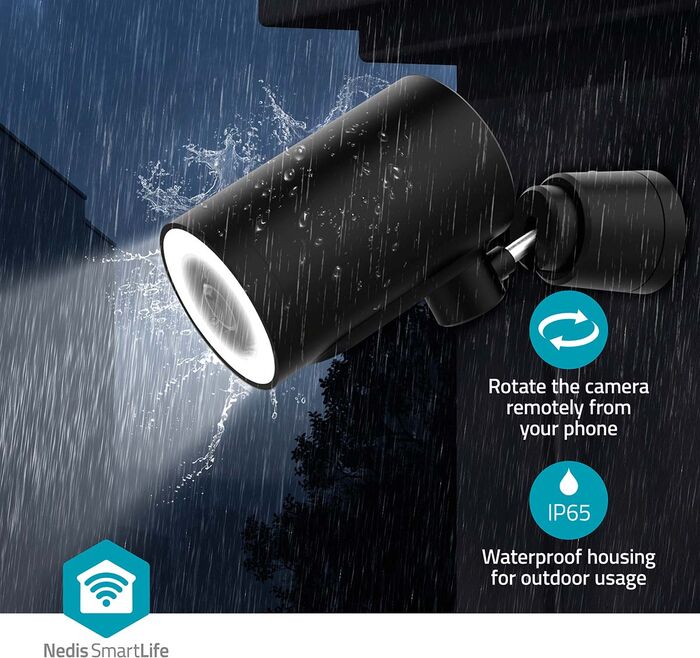 Nedis útiöryggismyndavél m. ljósi 4K