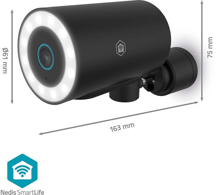 Nedis útiöryggismyndavél m. ljósi 4K
