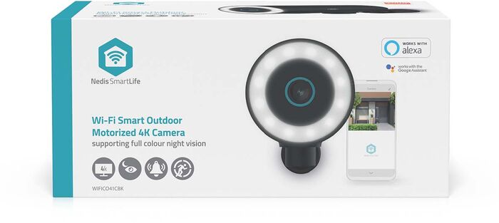 Nedis útiöryggismyndavél m. ljósi 4K