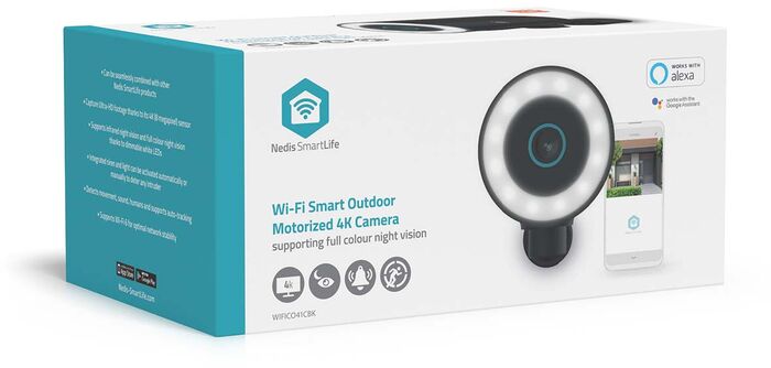 Nedis útiöryggismyndavél m. ljósi 4K