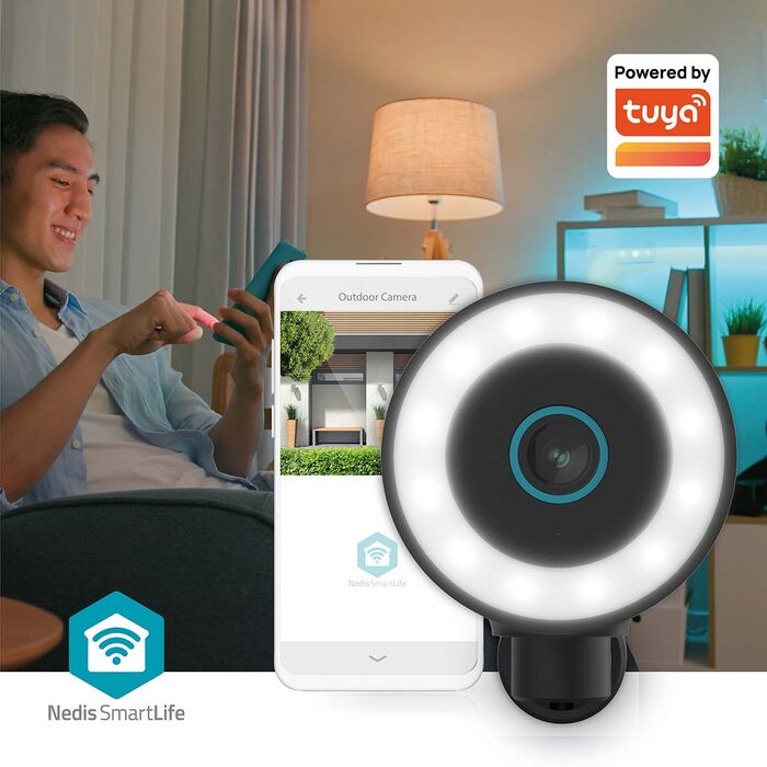 Nedis útiöryggismyndavél m. ljósi 4K