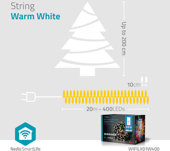 Nedis SmartLife LED snjallsería - 400 ljós, 20 m