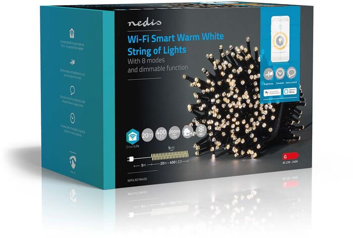 Nedis SmartLife LED snjallsería - 400 ljós, 20 m