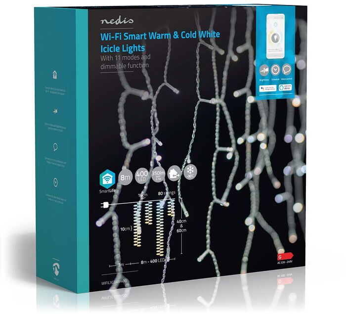 Nedis grýlukerti snjöll ljósasería - 8m