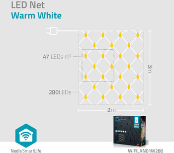 Nedis snjöll netaljósasería - 3x2m