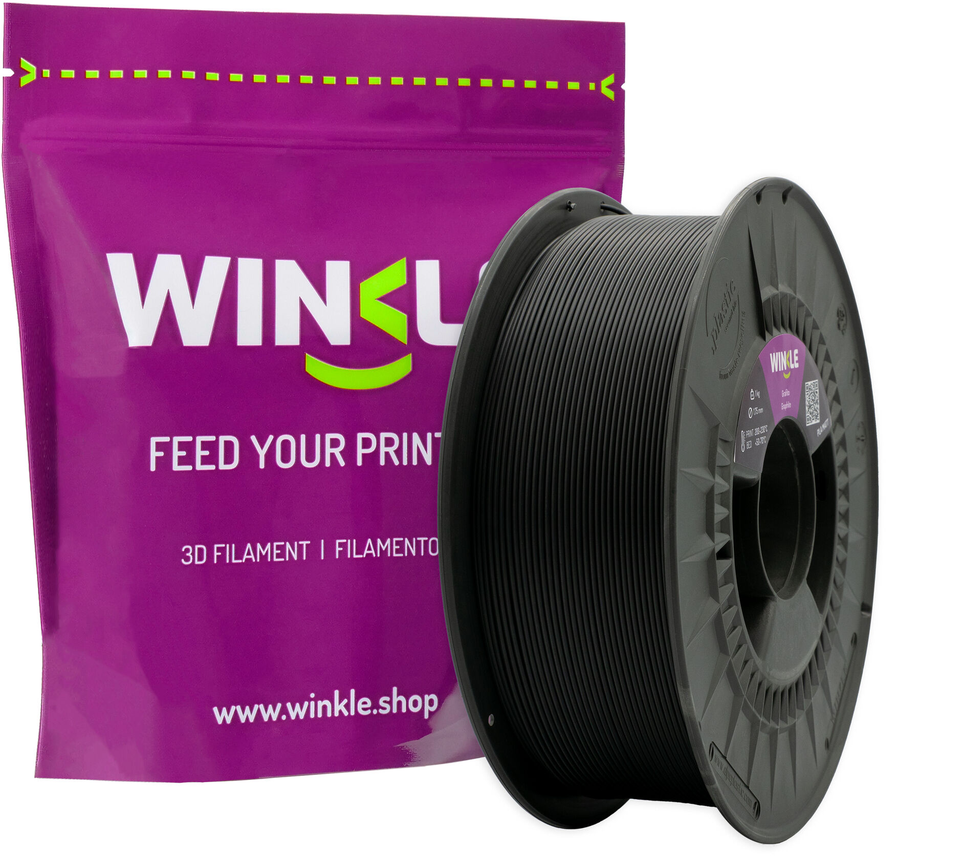 Winkle Winkle PLA Matte 1,75 mm þráður - Graphite Black | ELKO