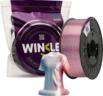 Winkle PLA Silk 1,75 mm - Blár/Hvítur/Rauður