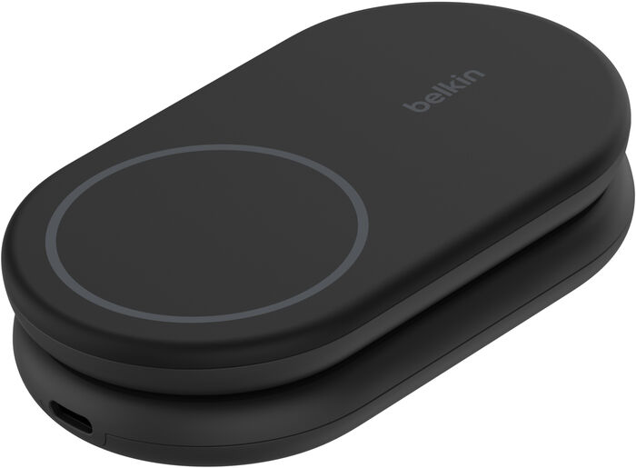 Belkin BoostCharge 2-í-1 15W Qi2 þráðlaus hleðslustandur - Svartur