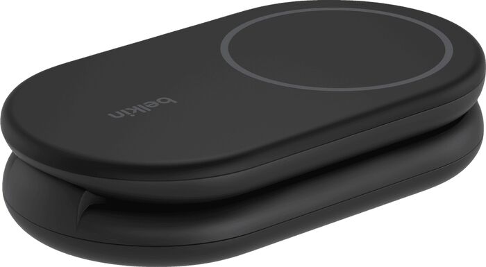 Belkin BoostCharge 2-í-1 15W Qi2 þráðlaus hleðslustandur - Svartur